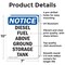 Signmission Diesel Fuel Above Ground Storage Tank OSHA Notice Sign, Aluminum, 7in W x 10in L, 2PK OS-2PACK-NS-A-710-V-10994 - alternate 3